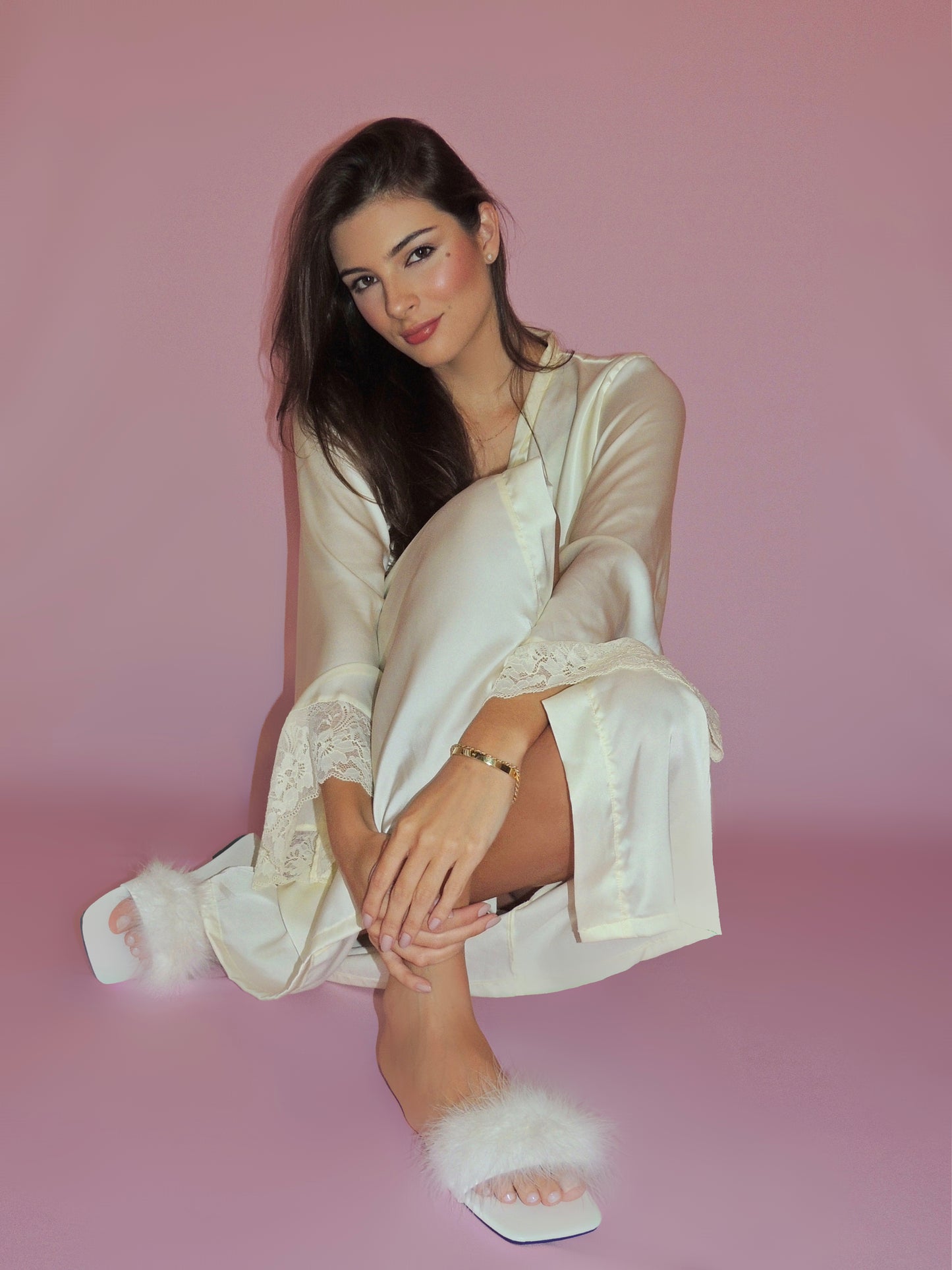 ROBE PÉROLA MIDI CETIM