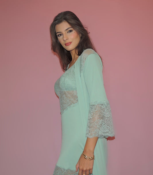 CONJUNTO CAMISOLA E ROBE VERDE SERENITY