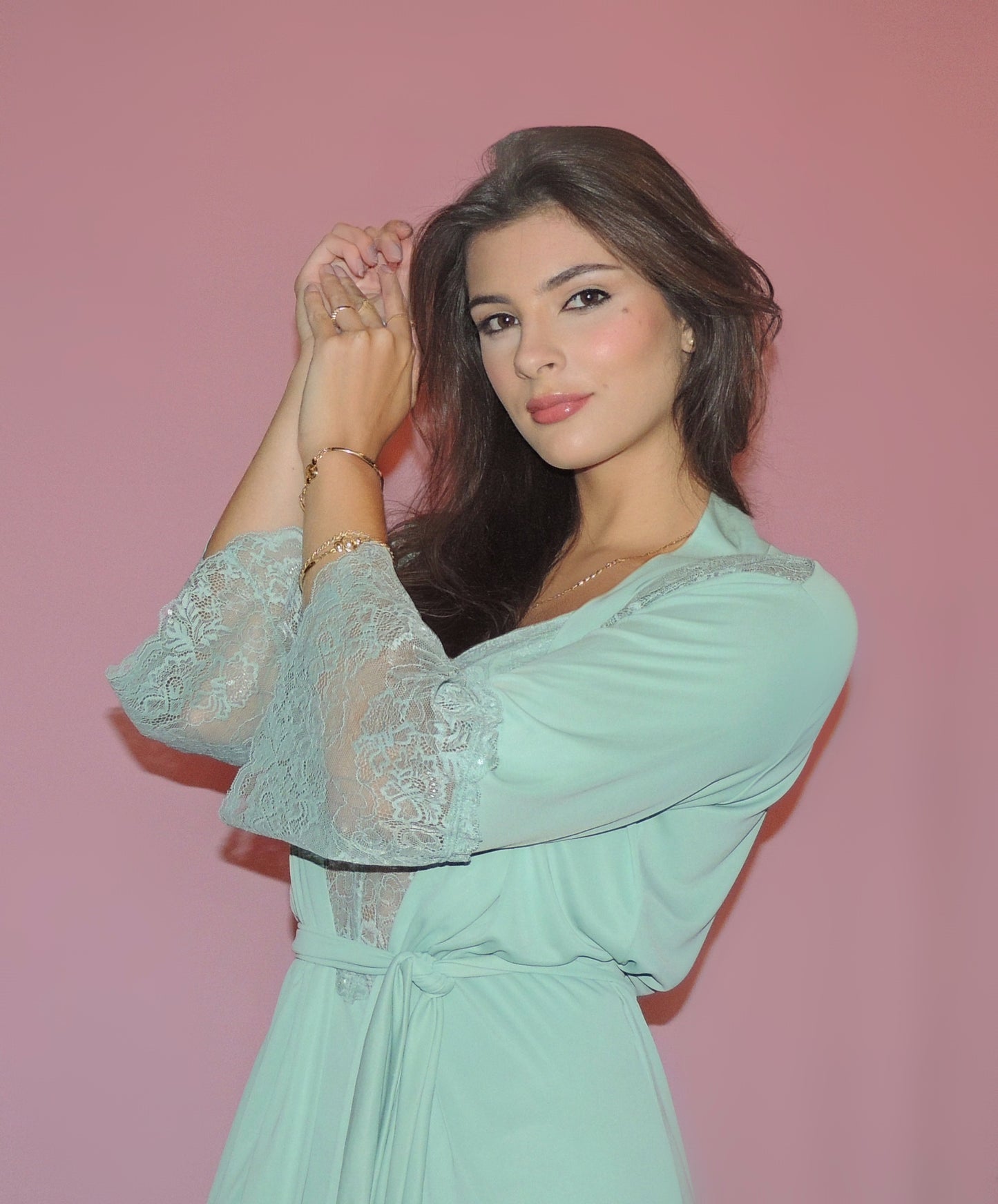 CONJUNTO CAMISOLA E ROBE VERDE SERENITY