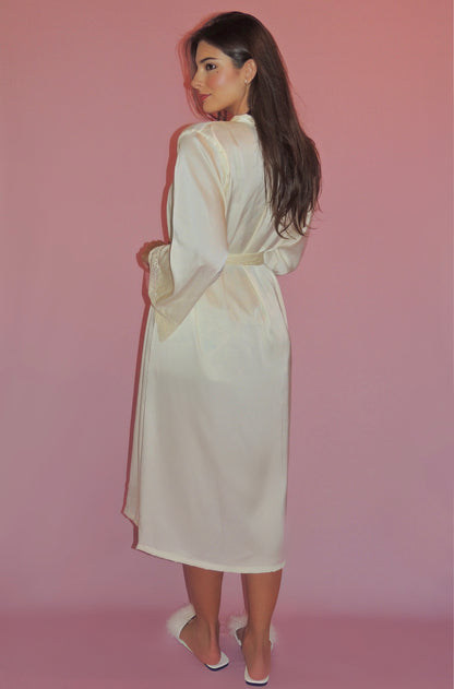 ROBE PÉROLA MIDI CETIM